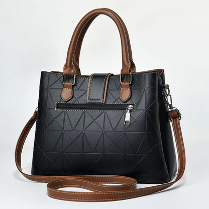 Miles London Geometric Tote Bag for Women | Structured Everyday Carryall | Black