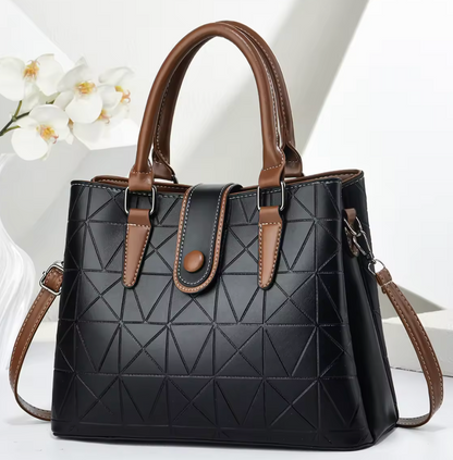 Miles London Geometric Tote Bag for Women | Structured Everyday Carryall | Black