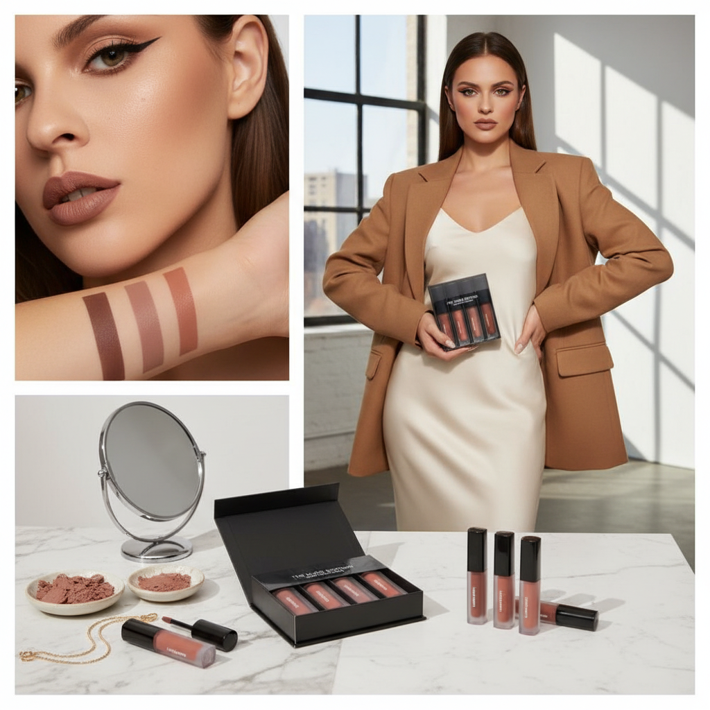 Nude Red Edition Different Shades Liquid Lipstick Set of 4 (16ml)