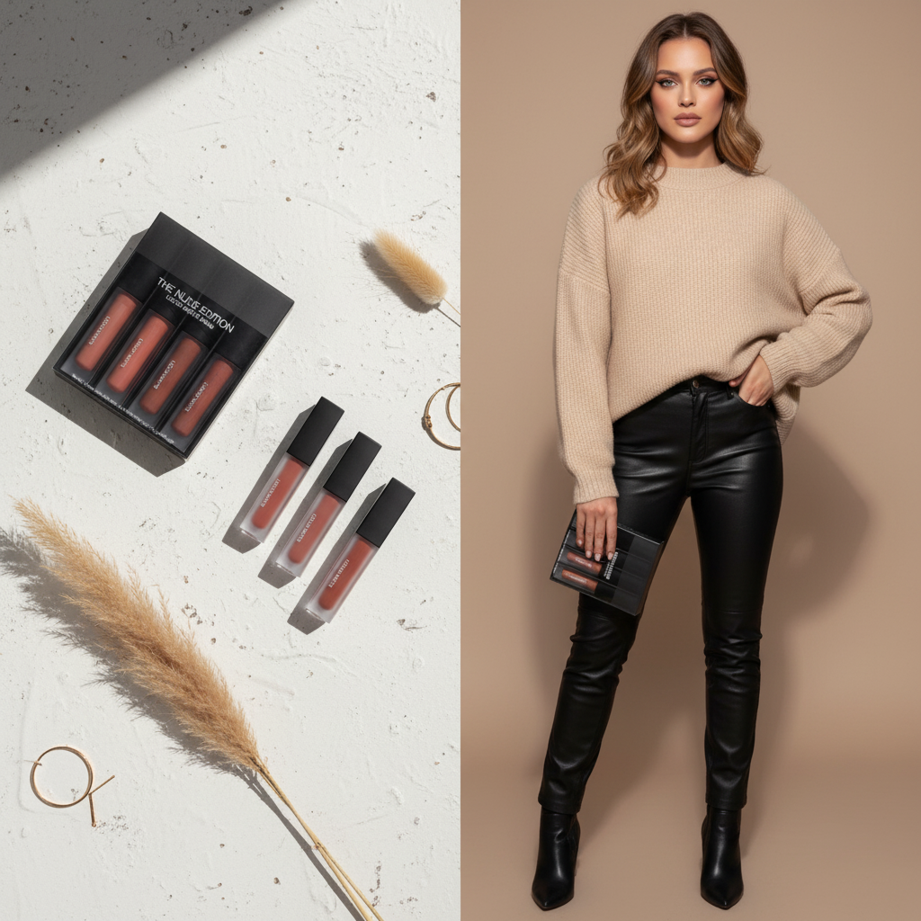 Nude Red Edition Different Shades Liquid Lipstick Set of 4 (16ml)