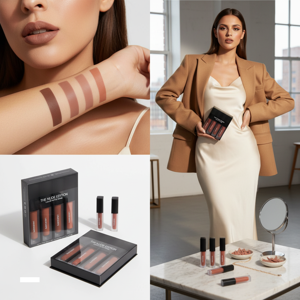 Nude Red Edition Different Shades Liquid Lipstick Set of 4 (16ml)