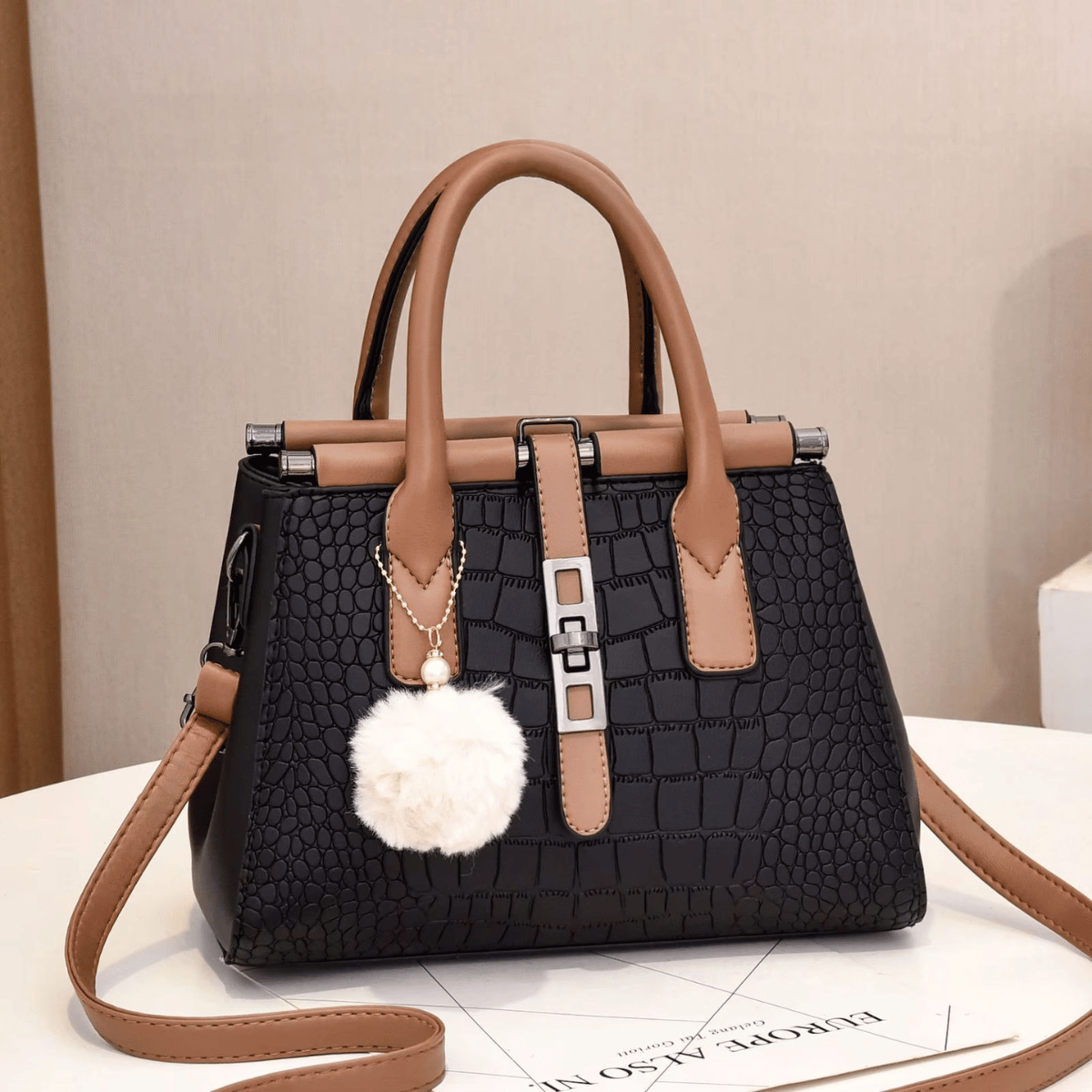 Victoria Croc Satchel Bag for Women