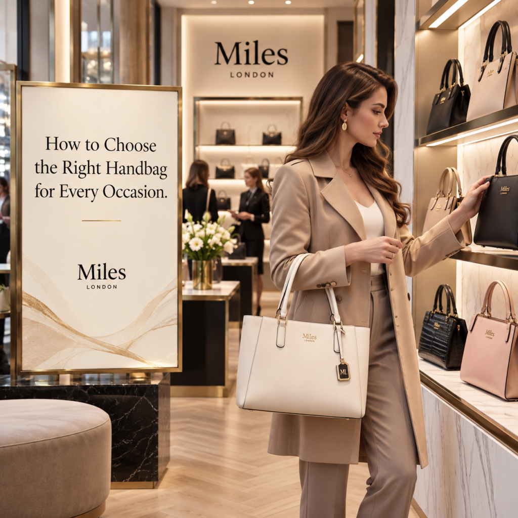 Woman carrying a pink Miles London handbag from workday to weekend